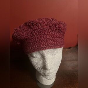 Wet Seal Burgundy Knit Beret